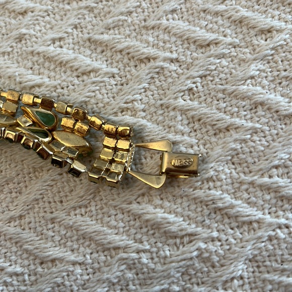 Vintage Weiss GREEN Rhinestone Bracelet GORGEOUS!!! 💚 - Picture 5 of 8